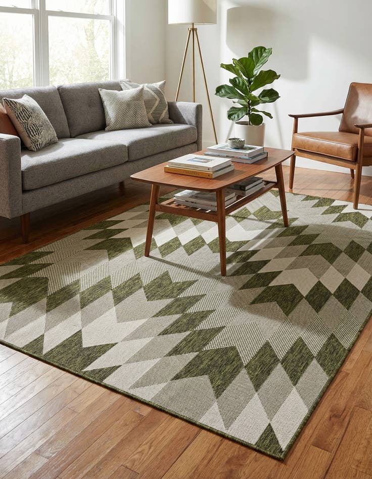 Detail image of 6' x 9' Easy-Clean Modern Indoor / Outdoor Rug