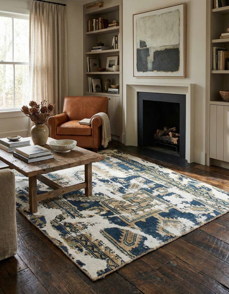 Detail image of  3' 7 x 4' 3  Hand Knotted Ultra Vintage Persian Wool Square Rug