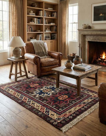4' x 5' 5 Hand Knotted Balouch Oriental Wool Rug