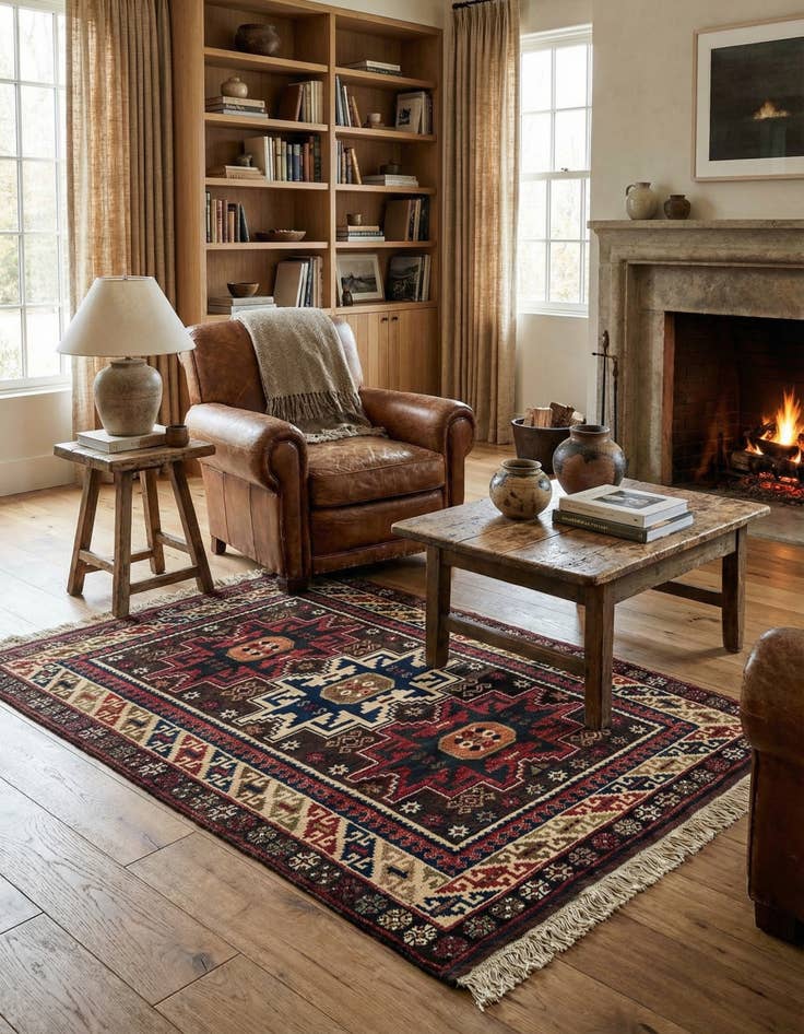 Detail image of 4' x 5' 5  Hand Knotted Balouch Oriental Wool Rug