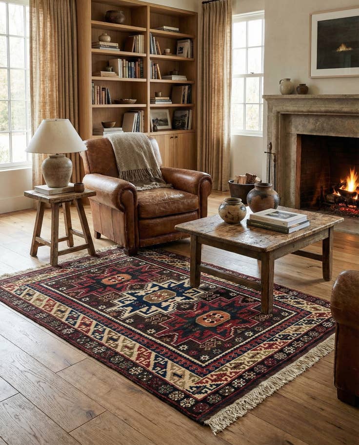 Detail image of 4' x 5' 5 Hand Knotted Balouch Oriental Wool Rug