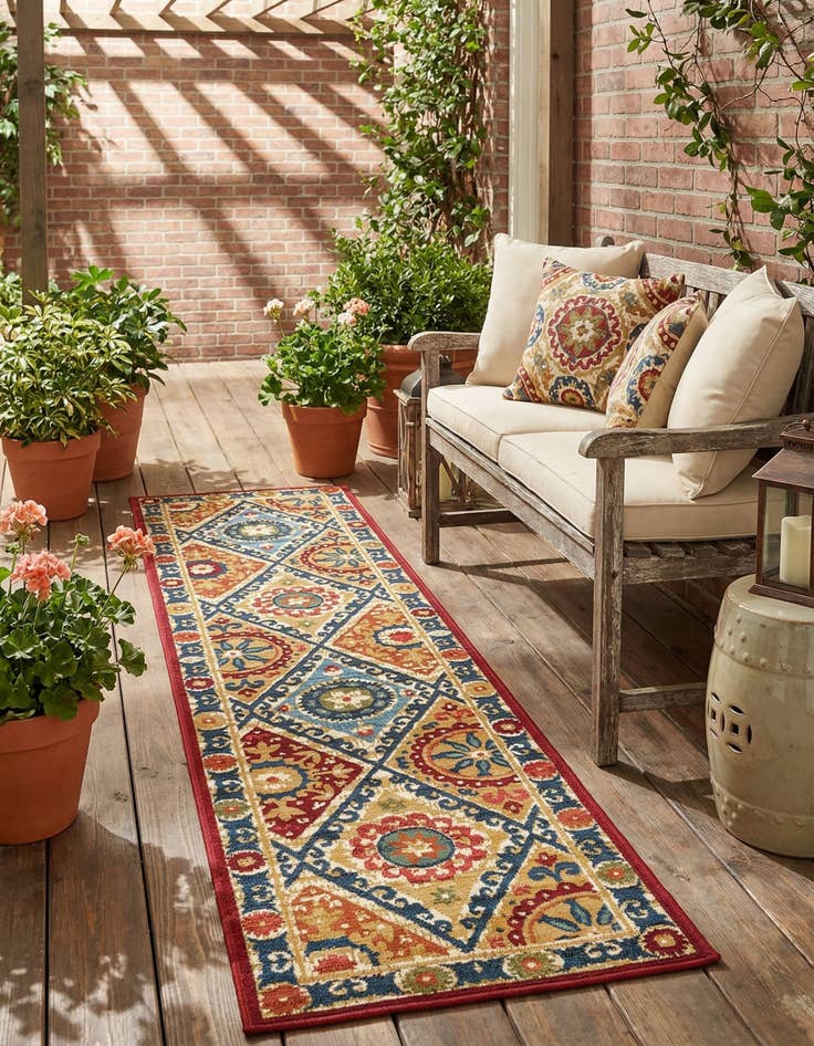 Detail image of 2' x 8' Easy-Clean Modern Indoor / Outdoor Runner Rug