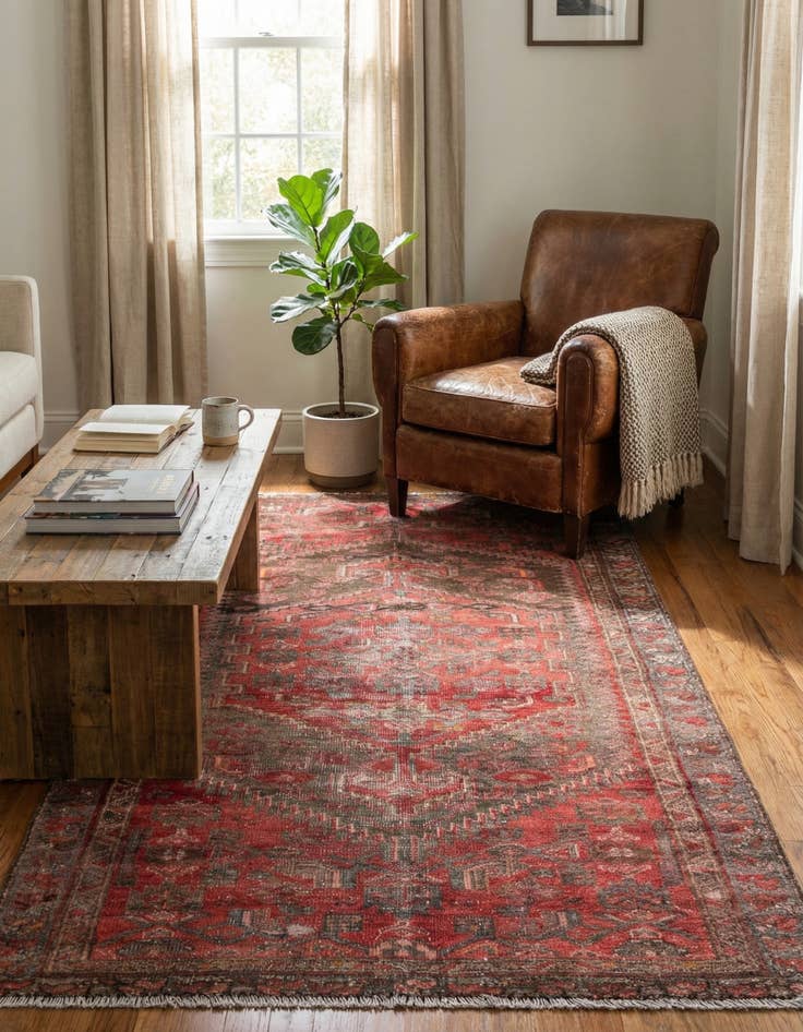 Detail image of  3' 4 x 6' 4  Hand Knotted Ultra Vintage Persian Wool Runner Rug