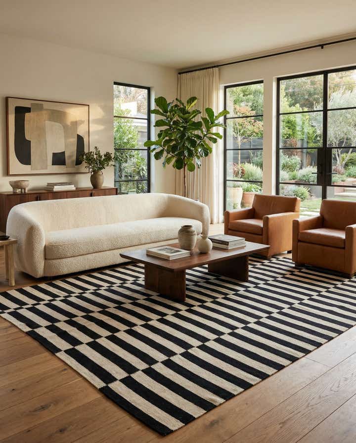 5' 4 x 7' 10 Hand Woven Kilim Modern Wool Rug