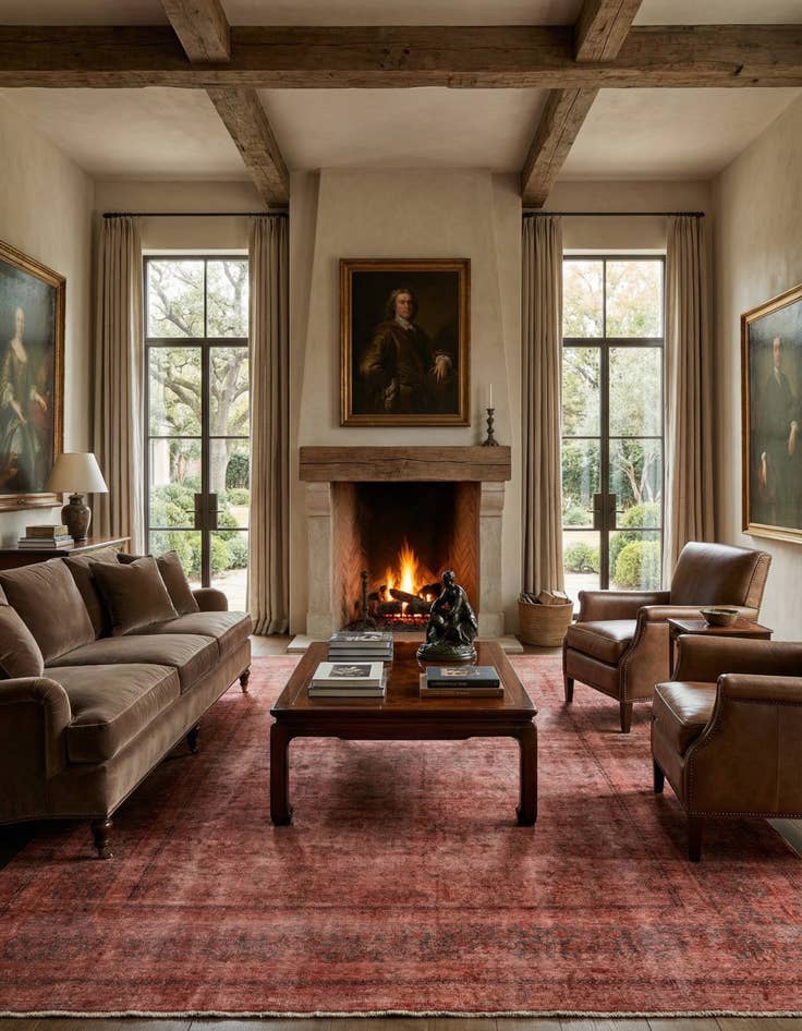 Detail image of 9' 10 x 13' 1 Vintage Royal Wool Rug