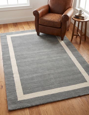 Earl Gray Jill Zarin Border Wool Rug