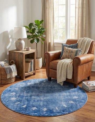 5' 3 x 5' 3 Gabbeh Round Rug