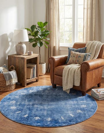 5' 3 x 5' 3 Gabbeh Round Rug