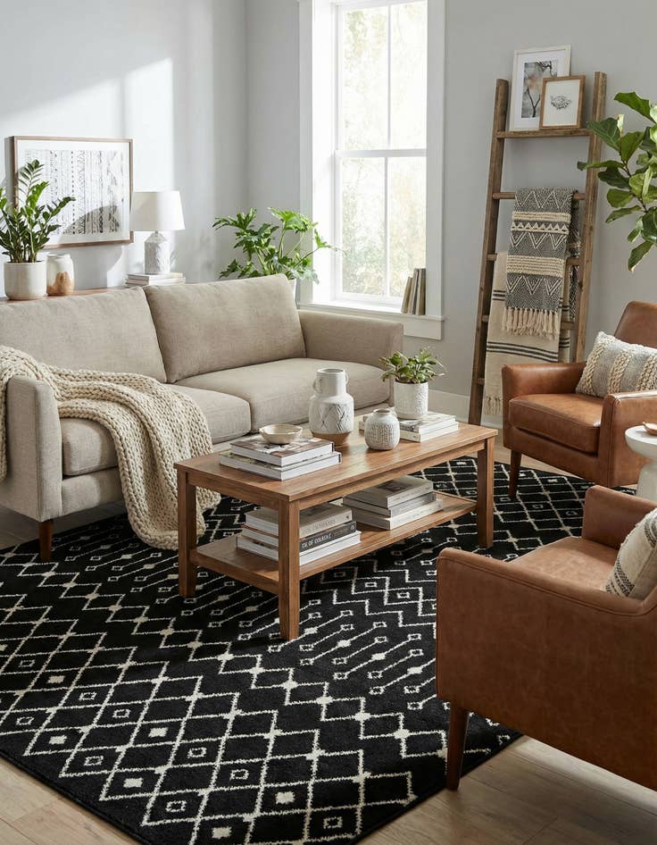 Detail image of  9' x 12' Moroccan Trellis Rug