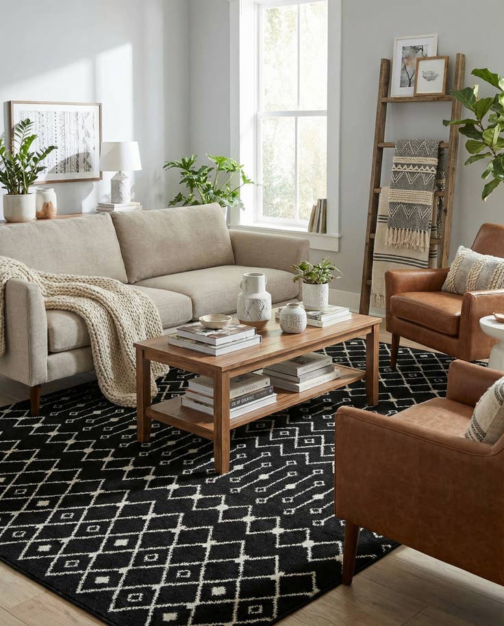 Detail image of 9' x 12' Moroccan Trellis Rug