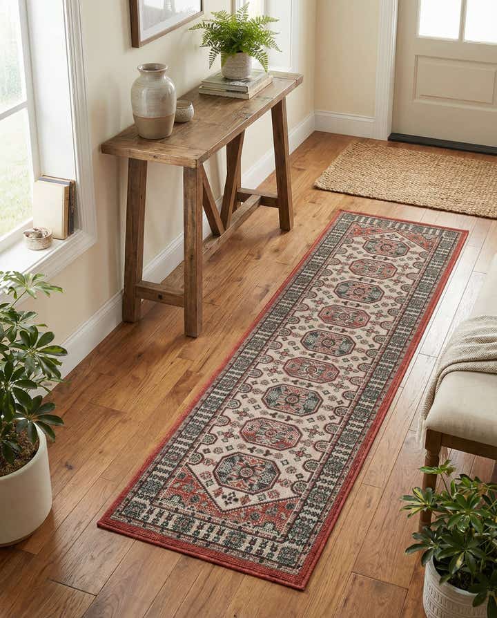 2' x 8' Easy-Clean Traditional Indoor / Outdoor Runner Rug