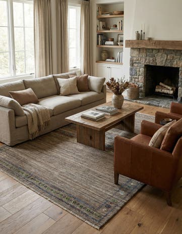 6' 9 x 9' 6 Hand Knotted Darya Wool Rug