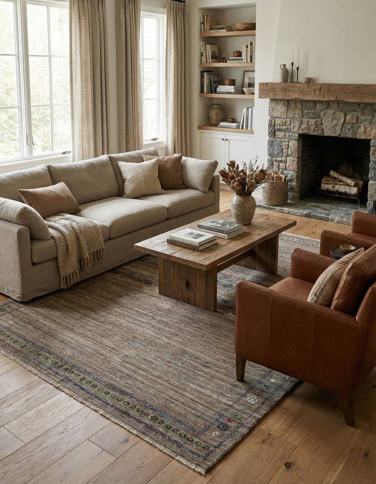 Detail image of  6' 9 x 9' 6  Hand Knotted Darya Wool Rug