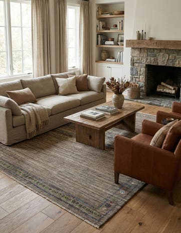 6' 9 x 9' 6 Hand Knotted Darya Wool Rug