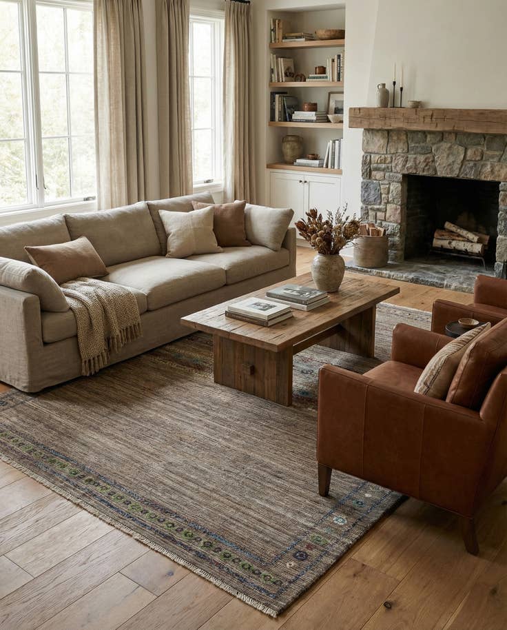 Detail image of 6' 9 x 9' 6 Hand Knotted Darya Wool Rug