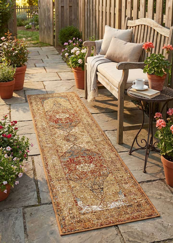 2' x 8' Easy-Clean Traditional Indoor / Outdoor Runner Rug