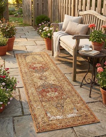 2' x 8' Easy-Clean Traditional Indoor / Outdoor Runner Rug