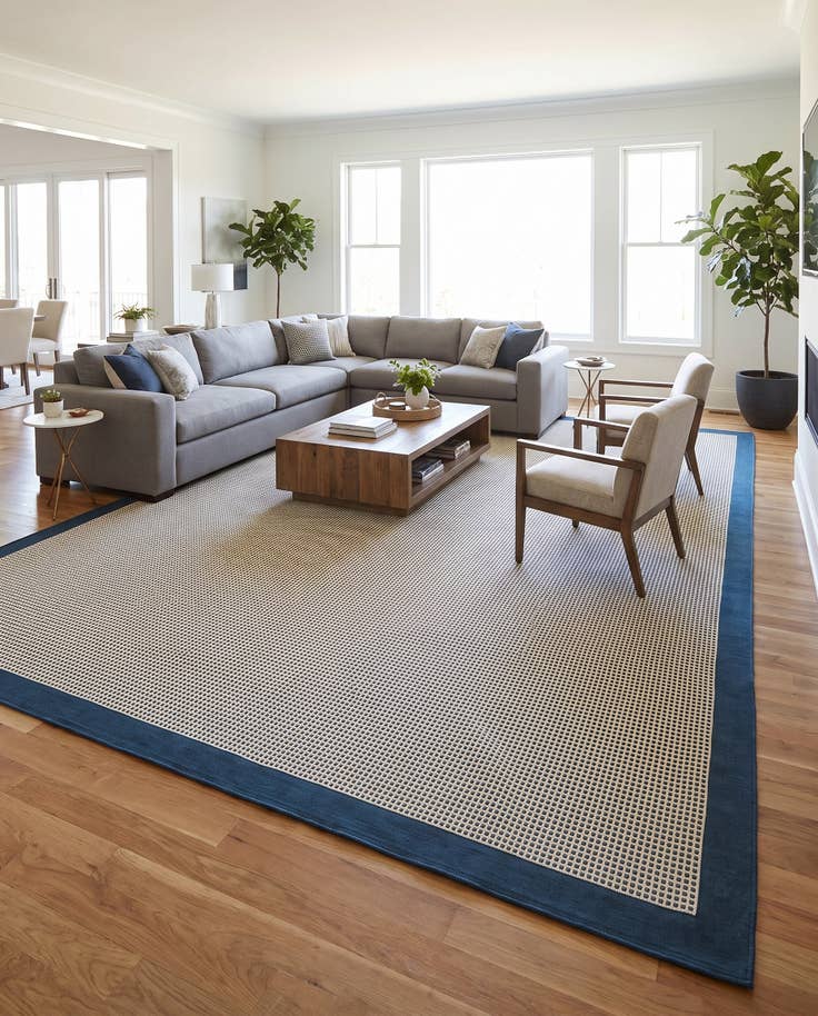 Detail image of 10' x 14' Easy-Clean Border Indoor / Outdoor Rug