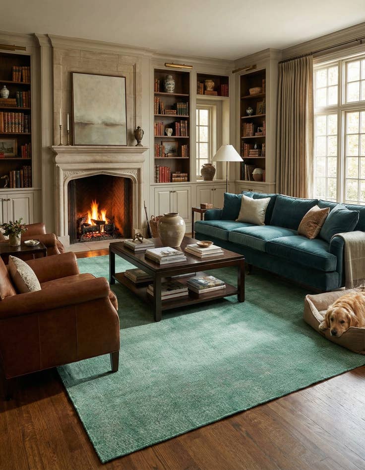 Detail image of 7' 10 x 10'  Hand Woven Jill Zarin English Manor Farmhouse Wool Rug