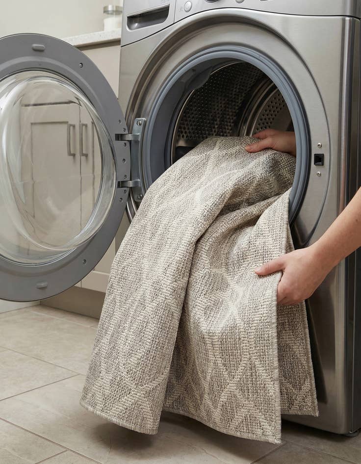 Detail image of  4' x 6'  Washable Lattice Indoor / Outdoor Rug