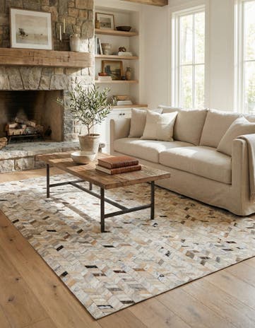 5' 3 x 7' 6 Cowhide Stocks Rug