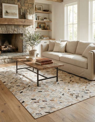 5' 3 x 7' 6 Cowhide Stocks Rug