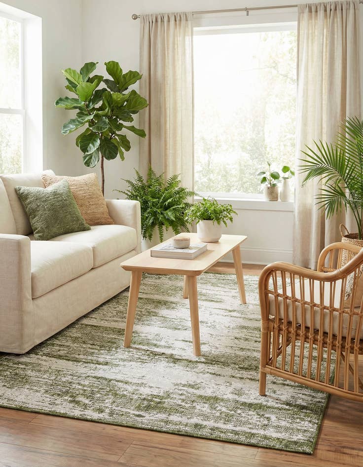 Detail image of 5' 3 x 8'  Washable Modern Indoor / Outdoor Rug