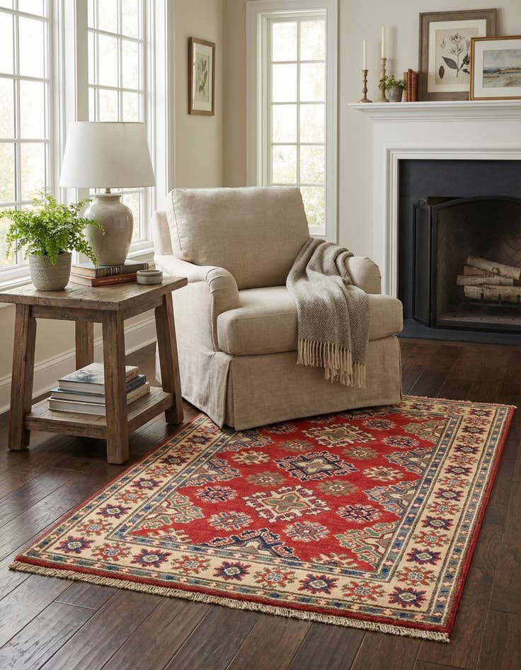 Detail image of 2' 8 x 4' 3  Hand Knotted Kazak Rug