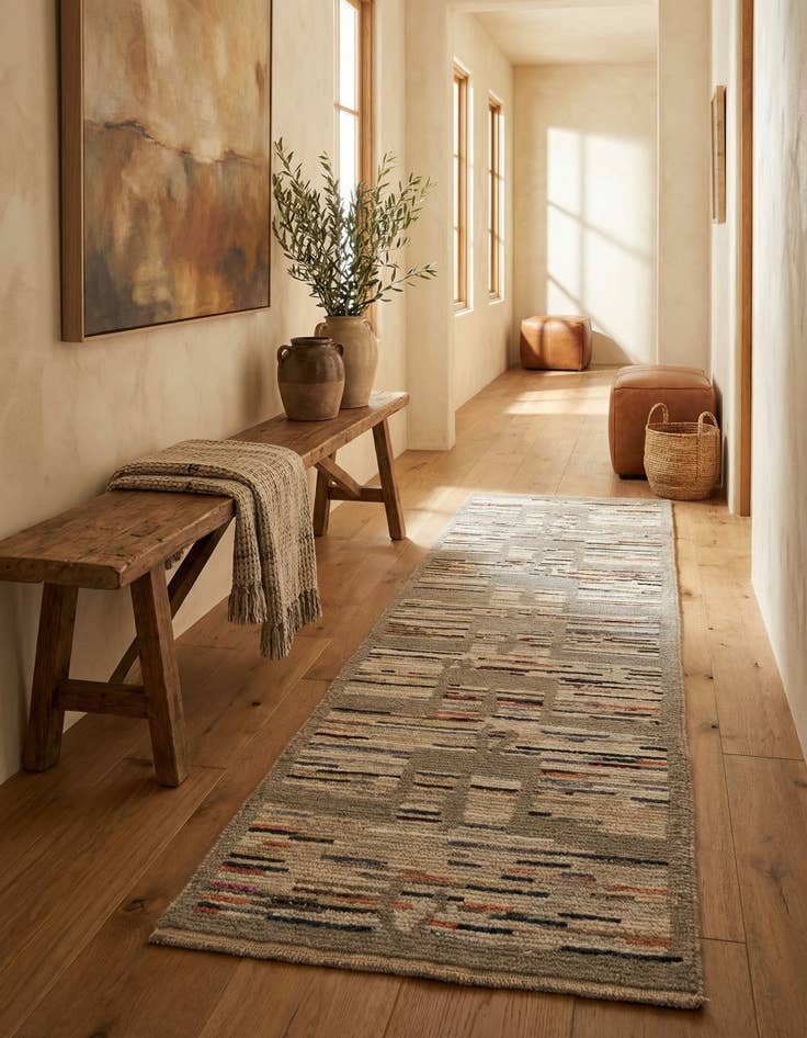 Detail image of  2' 10 x 9' 10  Hand Knotted Moroccan Runner Rug