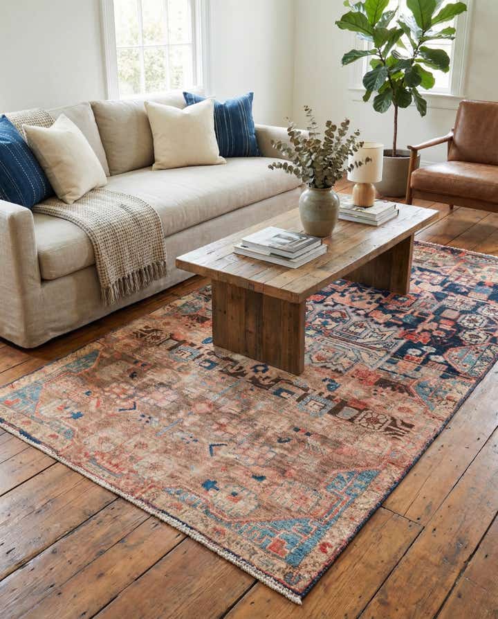 3' 7 x 6' 7 Hand Knotted Ultra Vintage Persian Wool Rug