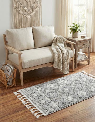 Gray Boho Rug
