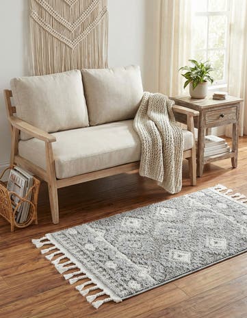 Gray Boho Rug