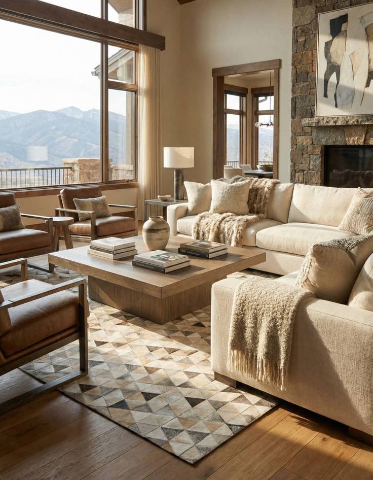 Detail image of 7' 11 x 10' Cowhide Stocks Rug