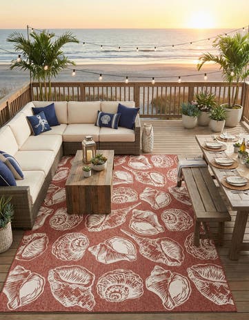 10' x 14' Easy-Clean Coastal Indoor / Outdoor Rug