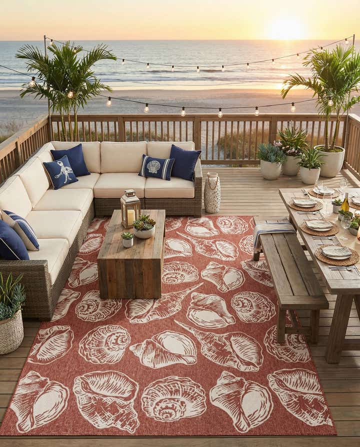 10' x 14' Easy-Clean Coastal Indoor / Outdoor Rug
