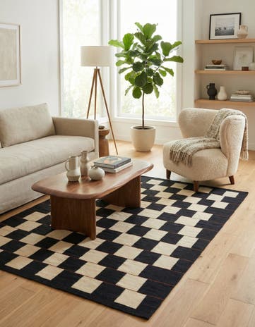 4' 3 x 6' Hand Woven Kilim Modern Wool Rug