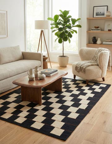 4' 3 x 6' Hand Woven Kilim Modern Wool Rug