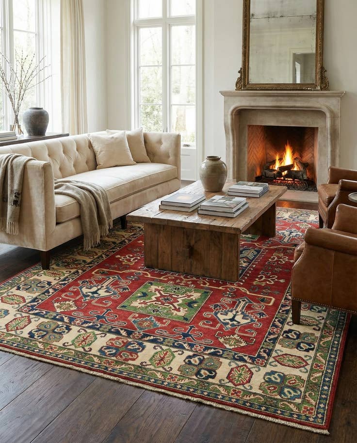 Detail image of 5' 7 x 7' 8 Hand Knotted Kazak Rug