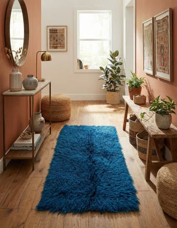 2' 5 x 5' Hand Knotted Moroccan Wool Runner Rug