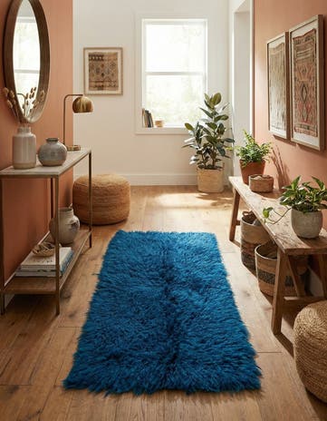 2' 5 x 5' Hand Knotted Moroccan Wool Runner Rug