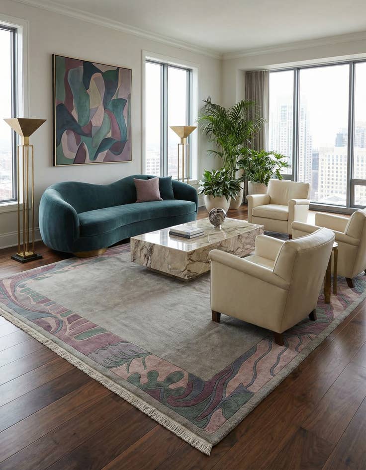 Detail image of 9' 11 x 13'  Hand Knotted Tibet Wool Rug