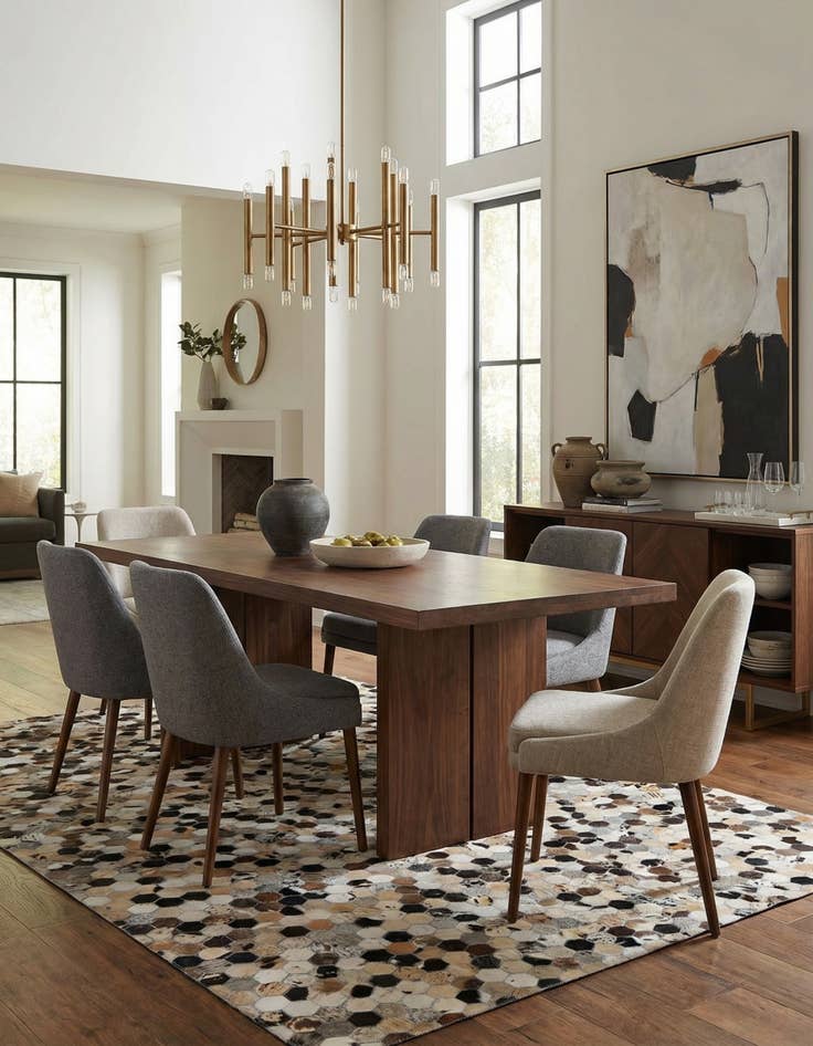 Detail image of 5' 2 x 8' Cowhide Leather Rug