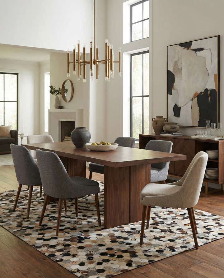 5' 2 x 8' Cowhide Leather Rug