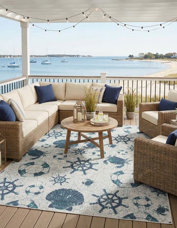 9' x 12' Easy-Clean Coastal Indoor / Outdoor Rug