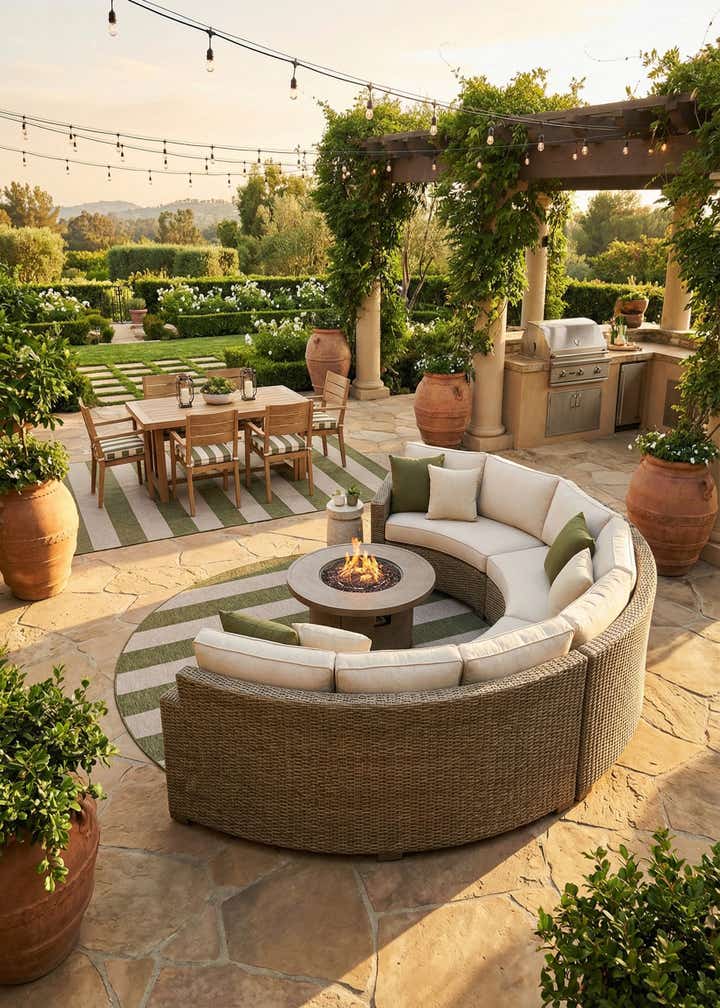 12' x 12' Easy-Clean Ribbon Indoor / Outdoor Round Rug