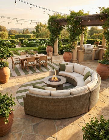 12' x 12' Easy-Clean Ribbon Indoor / Outdoor Round Rug