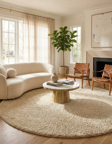10' x 10' Soft Solid Shag Round Rug