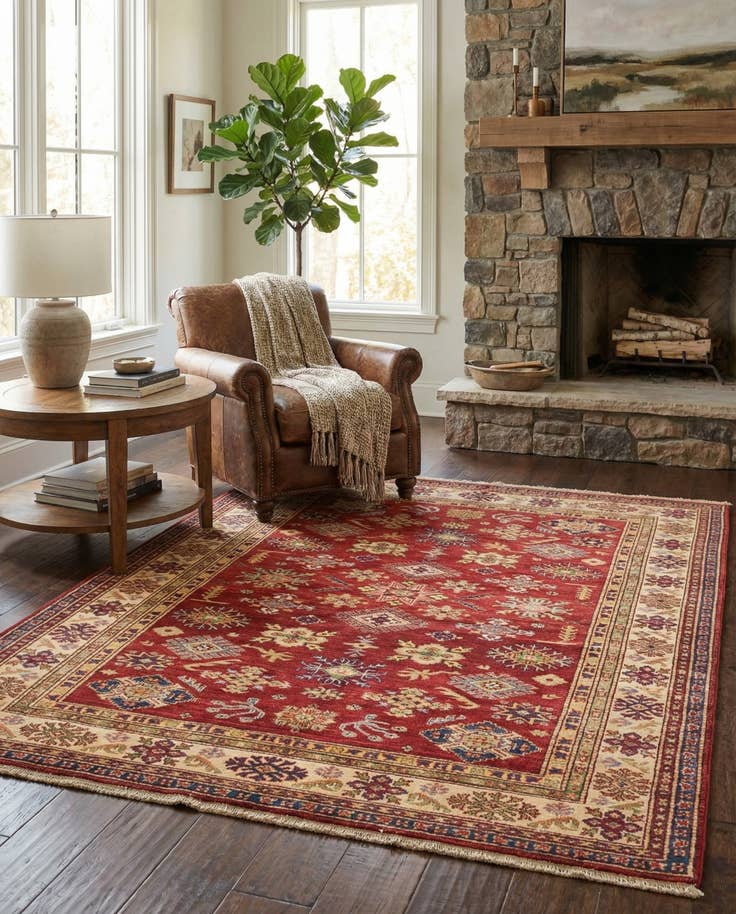 Detail image of 5' x 6' 3 Hand Knotted Kazak Oriental Rug