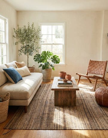 5' 10 x 7' 2 Hand Knotted Moroccan Wool Rug
