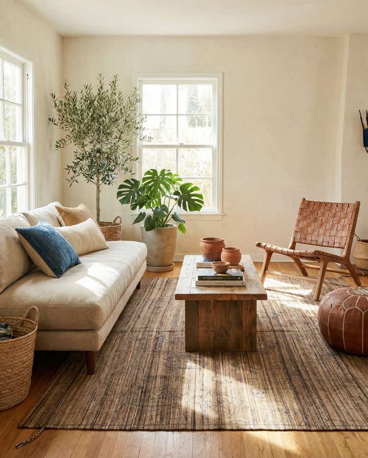 5' 10 x 7' 2 Hand Knotted Moroccan Wool Rug